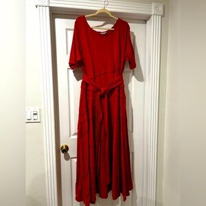 Red maxi dress